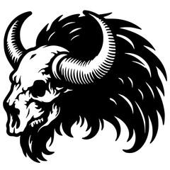 Bison skull silhouette