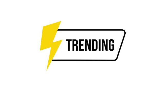 Trending topic sign icon 4k animation footage video on white background