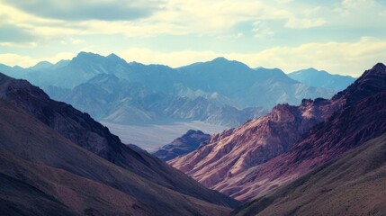Purple and Blue Hues of a Mountain Range
