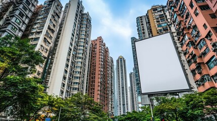 Cityscape, Blank Billboard, Urban, Hong Kong
