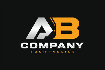 letter AB excavator logo