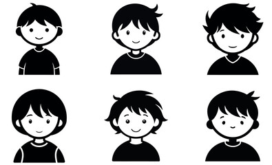 Cartoon Children's Profiles for Various Uses
