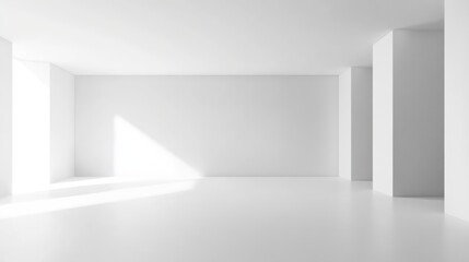 Obraz premium Minimalist interior space with natural light and shadows