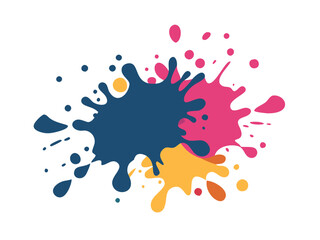Fototapeta premium Multicolor ink splatter illustration