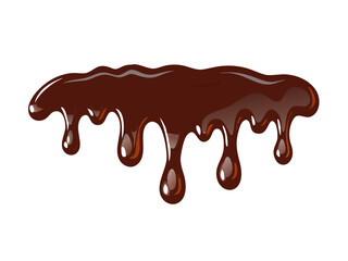 Dripping chocolate isolated on white