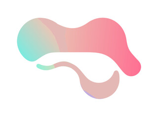 Gradient pink and blue abstract liquid shape