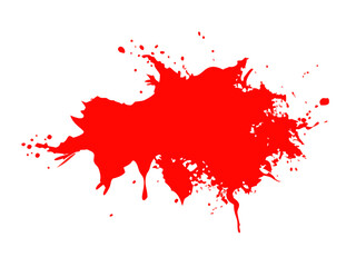 Red paint splatter isolated on white