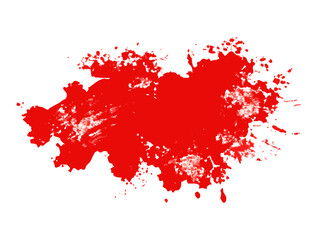 Red paint splash with chaotic texture