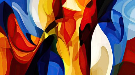Abstract vibrant color shapes