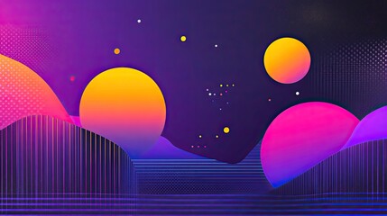 Fototapeta premium Futuristic, vibrant landscape; abstract