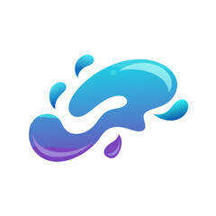 Blue and purple liquid splash with gradient effect