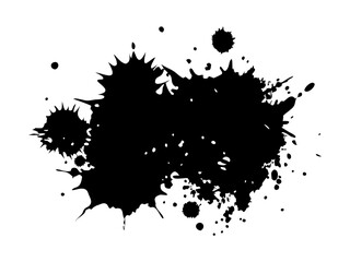 Fototapeta premium Black ink splatter with chaotic edges