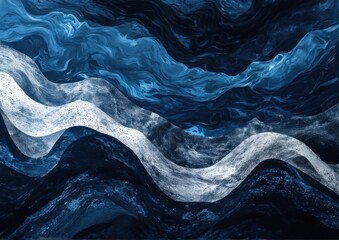 Obraz premium Blue Azure and White Flowing Abstract Waves. Modern Dynamic Background for Design Projects