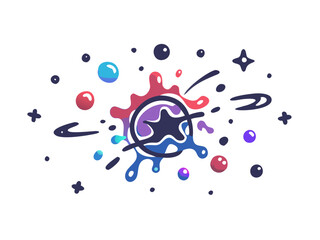 Fototapeta premium Cosmic abstract splash with galaxy theme