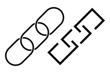 Chain silhouette, Chain SVG, Chain vector clipart, Metal chain silhouette, Metal chain SVG, Silhouette of chain, Chain vector bundle. Link icon logo design. Hyperlink chain sign and symbol. EPS 10. 