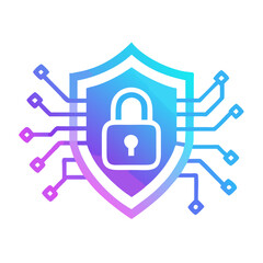 Fototapeta premium Cybersecurity shield with circuit design