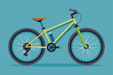 Fototapeta premium This stylish mountain bike design showcases its customizable features and vibrant color scheme, Mountain bike Customizable Semi Flat Illustration