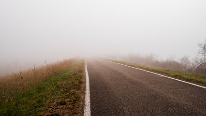 the river Po inside its Veneto side Delta during a winter season, Rovigo, Italy