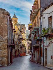 Colorful alley in old Italian town