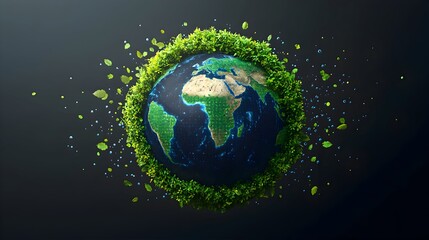 Fototapeta premium Earth's Green Embrace_A Visual Ode to Environmental Conservation and the Beauty of Nature.