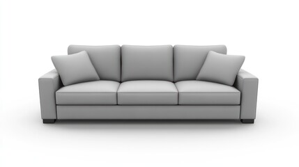 Naklejka premium ish beige sofa with a contemporary modular design and spacious cushions, isolated on a white background