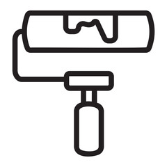 paint roller line icon
