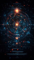 Obraz premium Futuristic Data Visualization of Stellar System with Cosmic Elements
