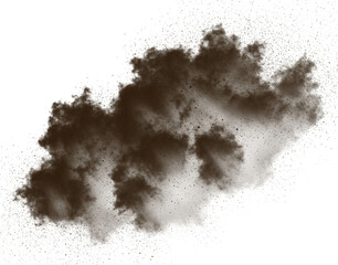 Brown Dust Cloud Explosion isolated on a transparent background