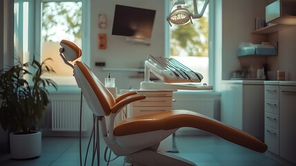 Modern Dental Office with Examination Chair and Equipment