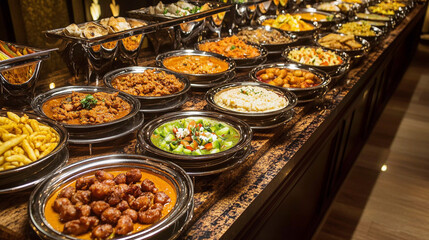 Indian wedding buffet at venue 