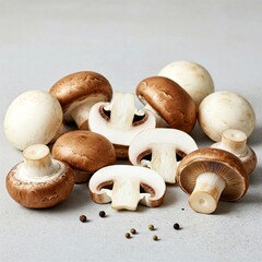 mushrooms on a white background
