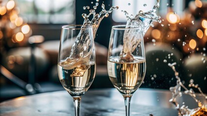 champagne glass with champagne