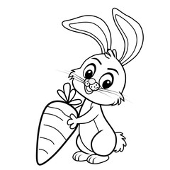 Coloring rabbit for children 3-6 years, Child development.
