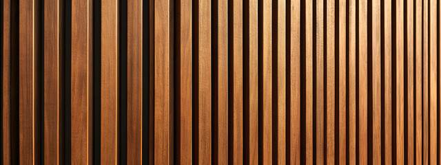 A close-up of teak wood slats, perfect for outdoor wall cladding
