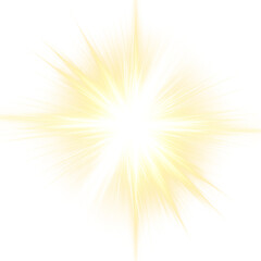 Obraz premium Bright Golden Light Burst isolated on a transparent background