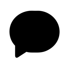 black speech bubble icon for communication and discussion