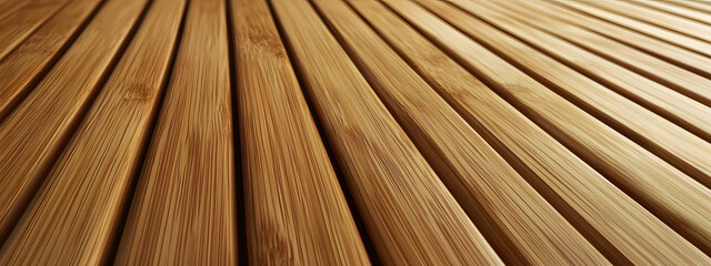 A close-up of teak wood slats, perfect for outdoor wall cladding
