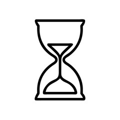 an hourglass outline showing the passage of time, with sand flowing from top to bottom