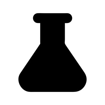 recommend clip art: a black chemistry flask silhouette, representing scientific experimentation and laboratory work