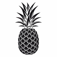 Obraz premium A bold black and white illustration of a pineapple