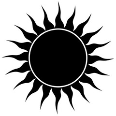 a striking black sun design with radiating rays, perfect for adding a touch of warmth