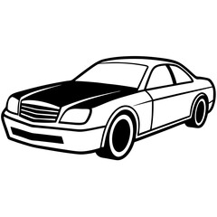 Obraz premium an outlined illustration of a car. The vehicle is depicted in a simplified yet elegant manner