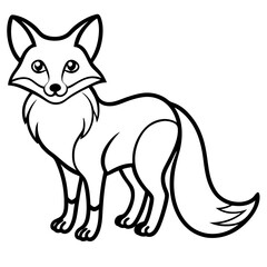 Obraz premium a charming illustration of a fox standing proudly, with a fluffy tail and a mischievous expression
