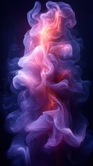 Fototapeta premium Ethereal Abstract Flow of Colorful Smoke Against Dark Background