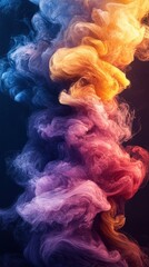 Colorful Smoke Swirls in Rich Hues of Purple, Orange, and Blue
