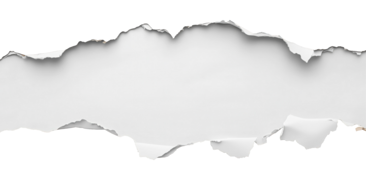 Torn Paper Banner: A horizontal banner of ripped paper with a ragged, irregular edge creates a distressed, grunge aesthetic, perfect for adding texture and visual interest to designs.