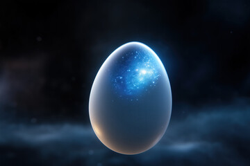 world egg with the universe in the background