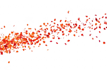 Spicy chili red pepper flakes flying, chopped, milled dry paprika pile isolated on white
