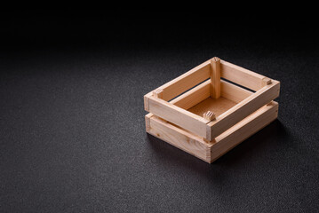 Empty wooden box for fruits or vegetables