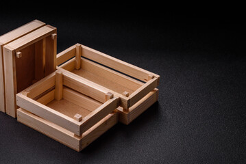 Empty wooden box for fruits or vegetables